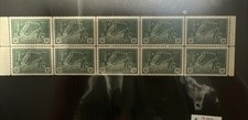1946 Canadian 50 Cent Stamp “Logging BC” (Scott #272) - *BLOCK OF 10** - Mint NH