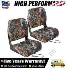 2PCS Boat Seats Low Back Folding Fishing Boat Seat Chair with Sponge Padding NEW