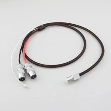 HiFi 4N Pure Silver Wire Tonearm Phono Cable 5Pin Din to Pure Copper XLR Plug 