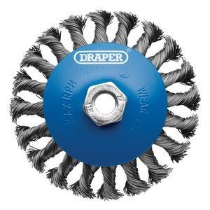 Draper 08063 Steel Bevelled Twist-Knot Wire Wheel Brush, 115mm, M14 - Image 4