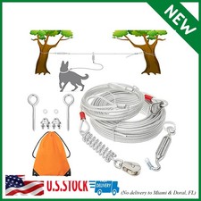 Dog Tie Out Cable - 100 ft Long Dog Cable with 10 ft Run Cable for Yard Training