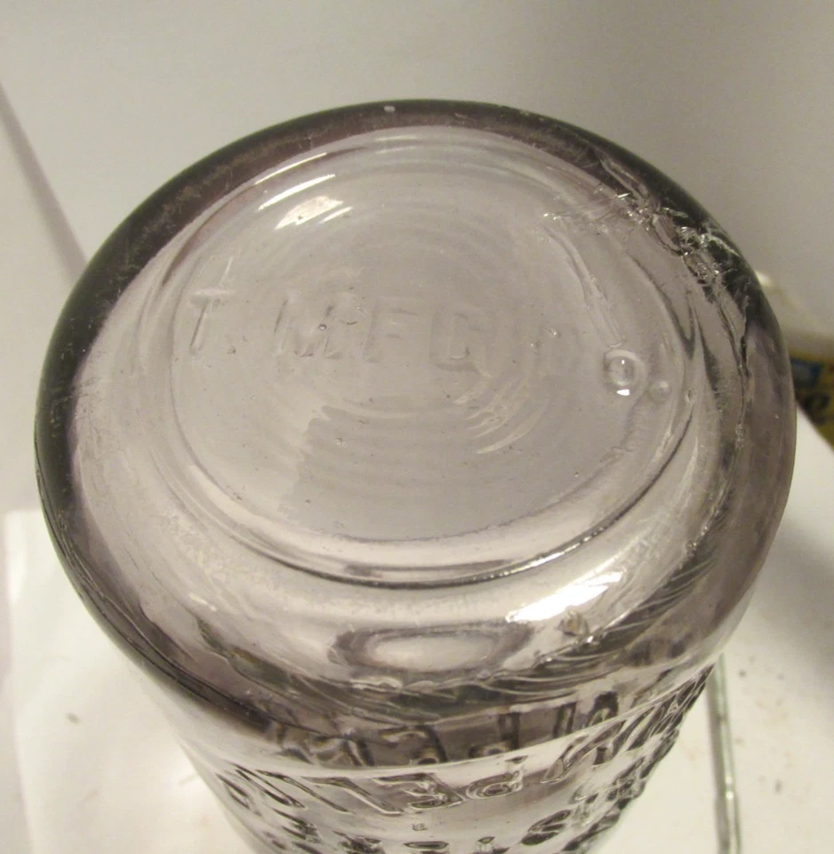 antique vintage pint milk bottle-Cann Bros Registered Campello etched 1905 T.Mfg - Image 2 of 2