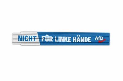 AfD Zollstock  Nicht für linke Hände  2m Gliedermaßstab Made in Germany