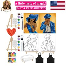 Paint and Sip Party Kit for Couples Date Night Painting Set with 2 Pre-Drawn ...