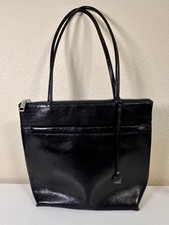 Hobo International Black Leather Tote Shoulder Bag Red Interior Lots Of Pockets