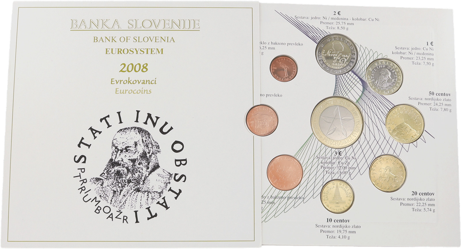 Slovénie Coffret BU Euro 2008 - Primož Trubar