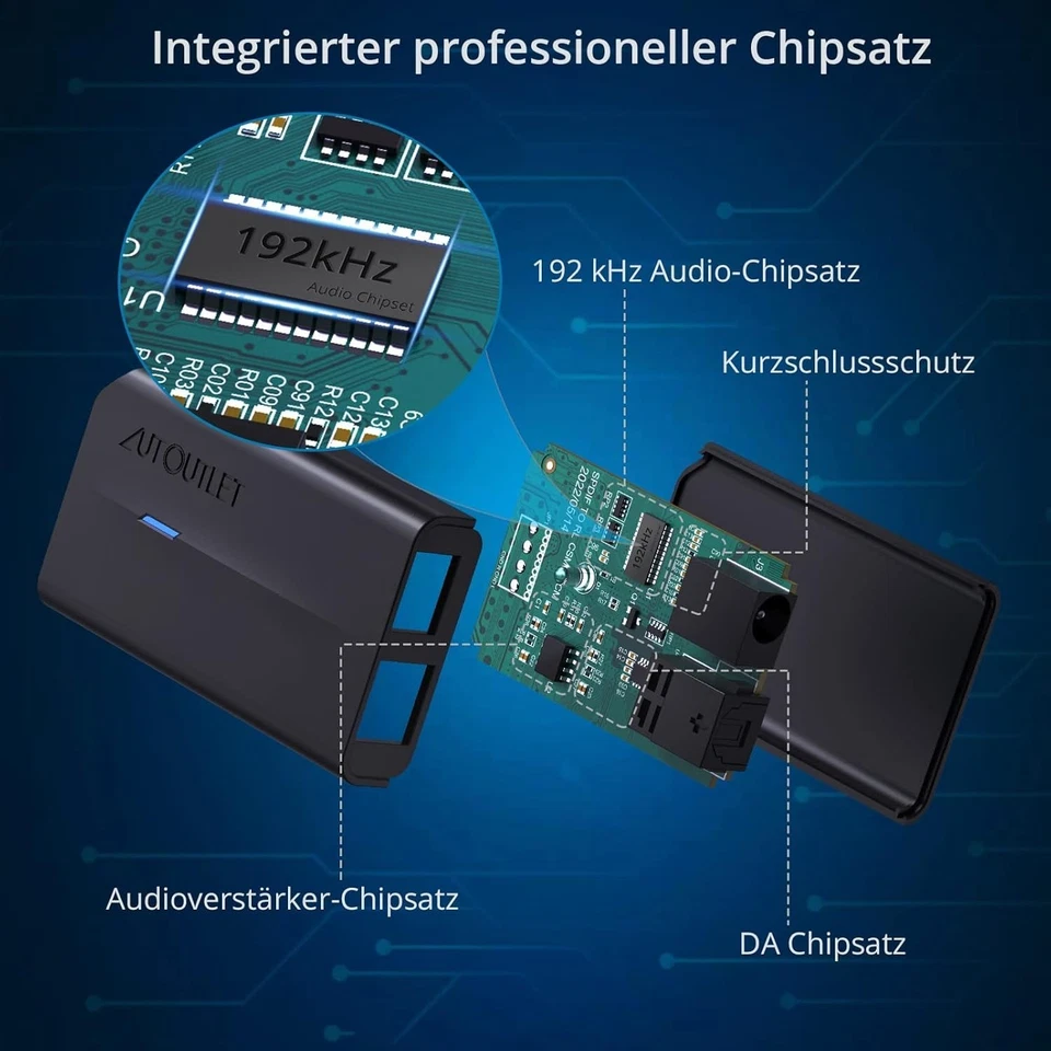DA Wandler, 192Khz DAC Konverter Digital Zu Analog Audio Wandler SPDIF Toslink Z - Bild 3 von 4
