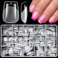  360pc Extra Short Coffin Nail Tips Clear Fake Nails XS Short Coffin XS Coffin