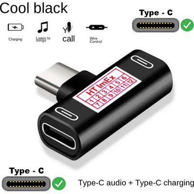 Schwarz USB C Splitter auf Dual Typ C Buchse Adapter für Huawei MatePad Pro 11
