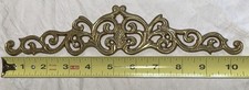 Vintage Solid Brass Door Topper Pediment Art Wall Decor Ornate Scroll