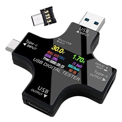 USB Tester Type C Meter - USB Digital Multimeter Amperage Power Capacity C1