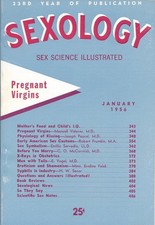 Sexology Magazine, Jan 1956, pregnant virgins, syphilis, American sexual customs