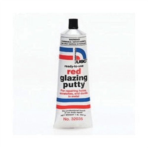 USC 32035 Red Glazing Putty, Iron Oxide Red, 1 lb Tube