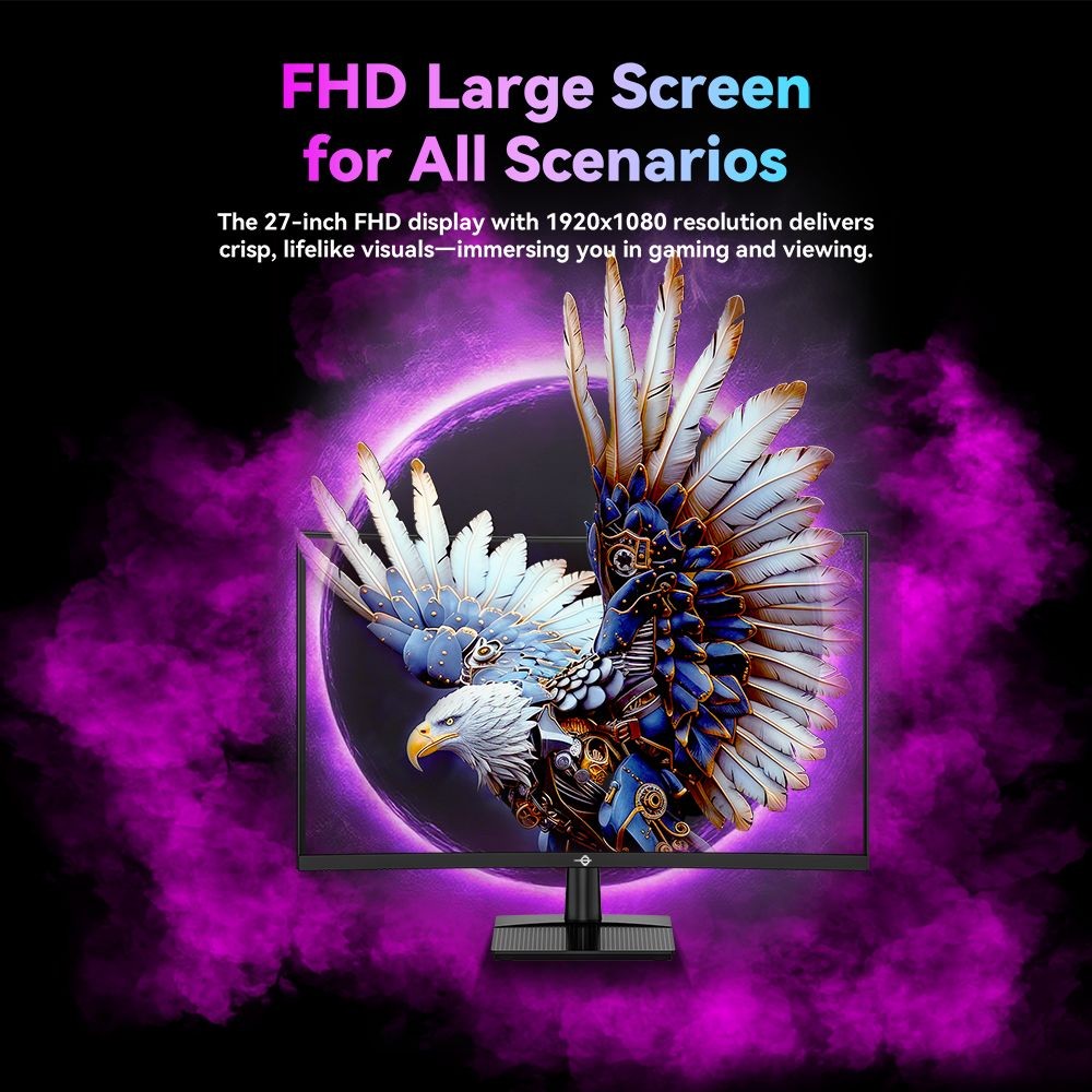 Monitor gaming Titan C27A1H 27" curvo, 300Hz FHD 1080p, panel VA, 1ms para PC, imagen 5