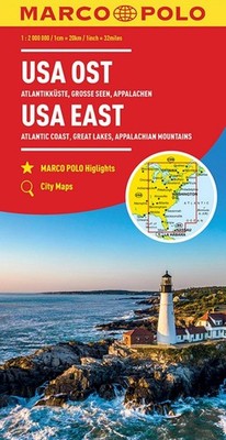 USA East Marco Polo Map: Atlantic Coast, Great Lakes and Appalachian Mountains b
