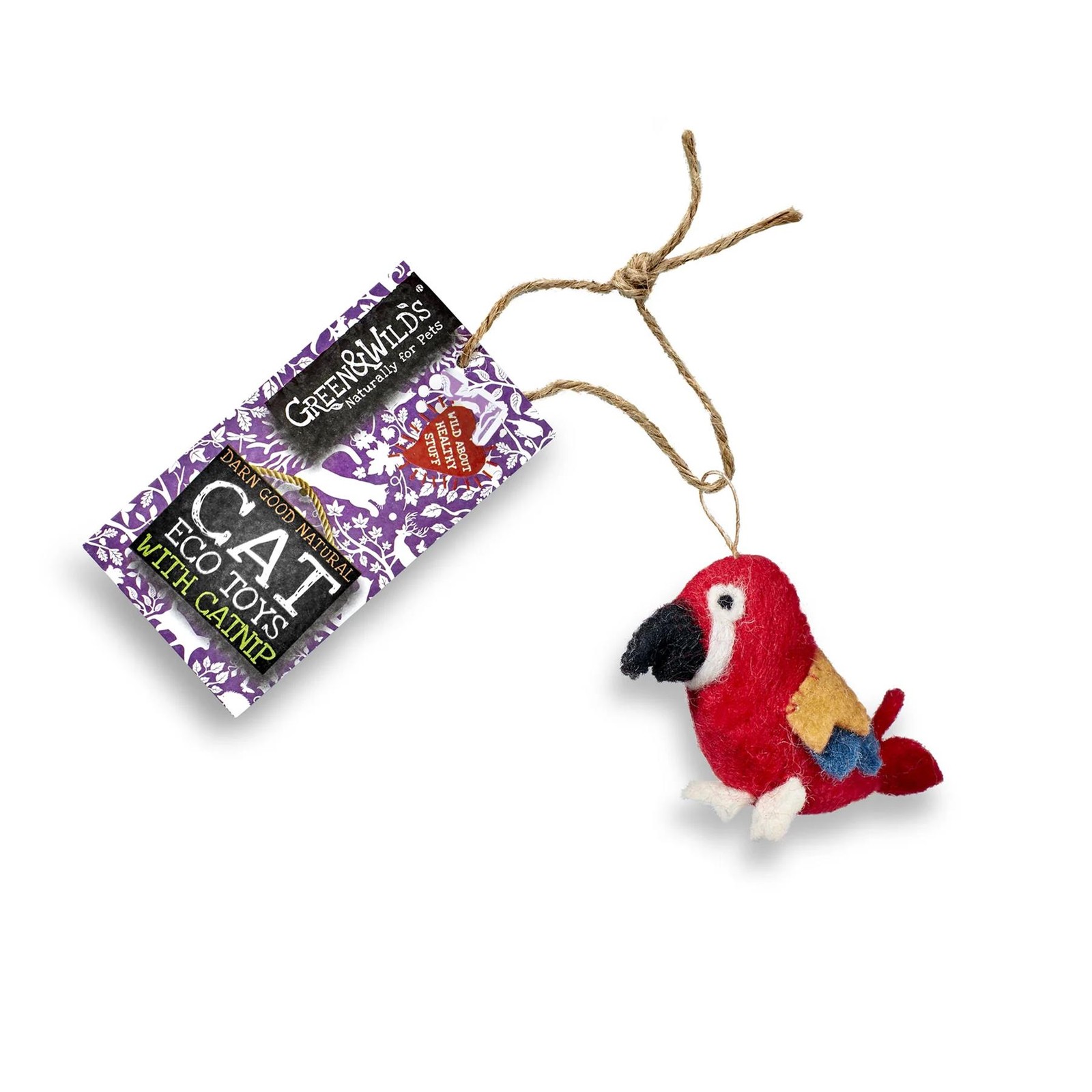 Green & Wilds Eco-Friendly Polly Parrot Catnip Cat Toy - Gift for Cat Lovers