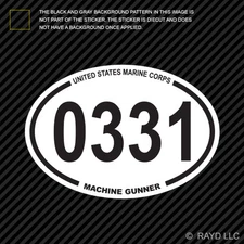 United States Marine Corps MOS 0331 Infantry Machine Gunner Oval Sticker usmc
