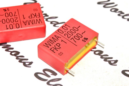 10 Condensadores WIMA FKP3 0.01uF (10nF) 100V - Para Montaje En PCB, Paso De 7.5 Mm