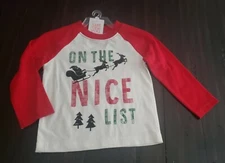 Carter's Just One You Christmas T-Shirt  "On The Nice List" Size 18 Months NWT