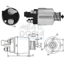 MEAT & DORIA Magnetschalter Starter für VW Polo 9N_ 1.2 12V 1.4 16V Fox 5Z1