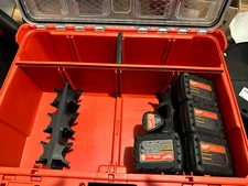 M12 Battery Holder for Milwaukee  Packout  Deep Organizer (Holds 6 Batteries)