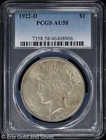 1922-D $1 Peace Silver Dollar PCGS AU 58