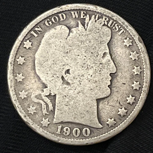 1901 P. Circulated Barber Half Dollar 90% Silver and Over 100 Years Old B12