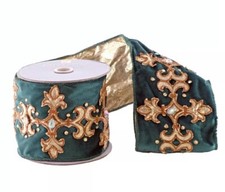 Katherine's Collection Gifts Of Christmas Green Ribbon 30-930235 NEW 4  x 5 Yds