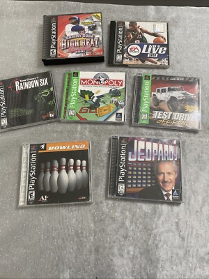 Playstation Set of 7 Monopoly/Jeopardy/Bowling/Rainbow Six/Test Drive 4/NBA 99