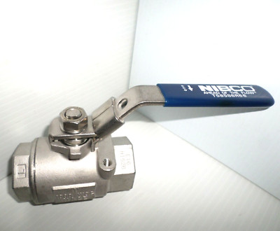 Vanne à Bille 2 Pièces En Acier Inoxydable Nibco T585S6R66 - Filetage 1" NPT, Neuve