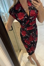 Chaps By Ralph Lauren Floral Crossover Surplice Dress-Purple Red Moc Wrap Jersey