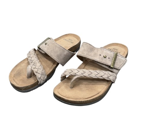 Earth Origins Damen-Sandalen Orono Onida hellbraun Coco 7 geflochtener Zehensteg Klettverschluss