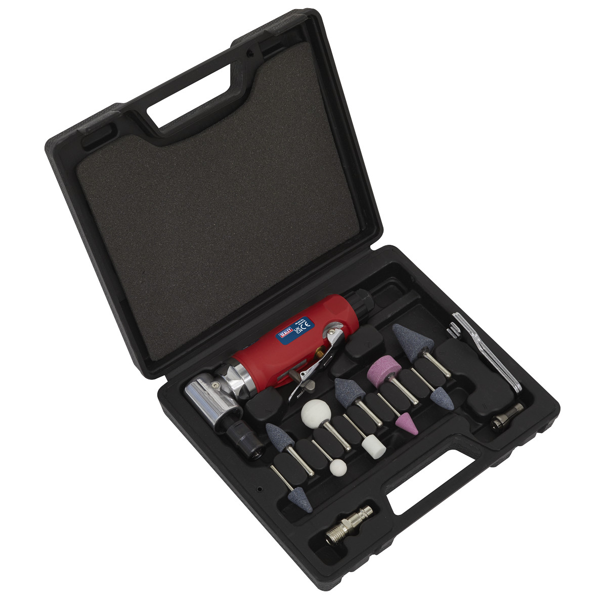 Sealey GSA675 Air Die Grinder 90 Angle Kit 15pc