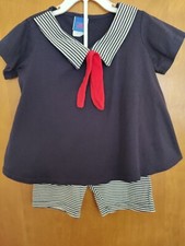 Vintage New Moves Sailor Navy Blue Nautical Shorts Outfit Size 5