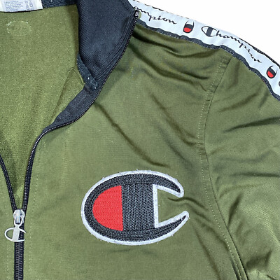 Champion varsity baseball jacket in green