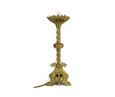 Gothic Belle Epoque Floor Desk Lamp Ornate Brass Dragon feet