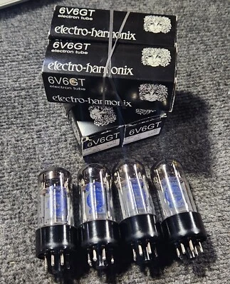 ELECTRO-HARMONIX 6V6 NEW, GT EH vacuum tubes, Factory Platinum Matched QUAD - boxes never opened.