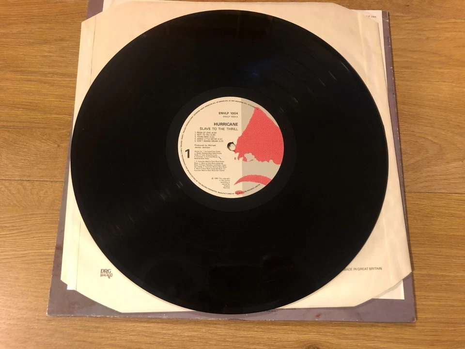 HURRICANE Slave To The Thrill LP Vinyl 1990 UK 1st Press Doug Aldrich Whitesnake - Image 2 of 4