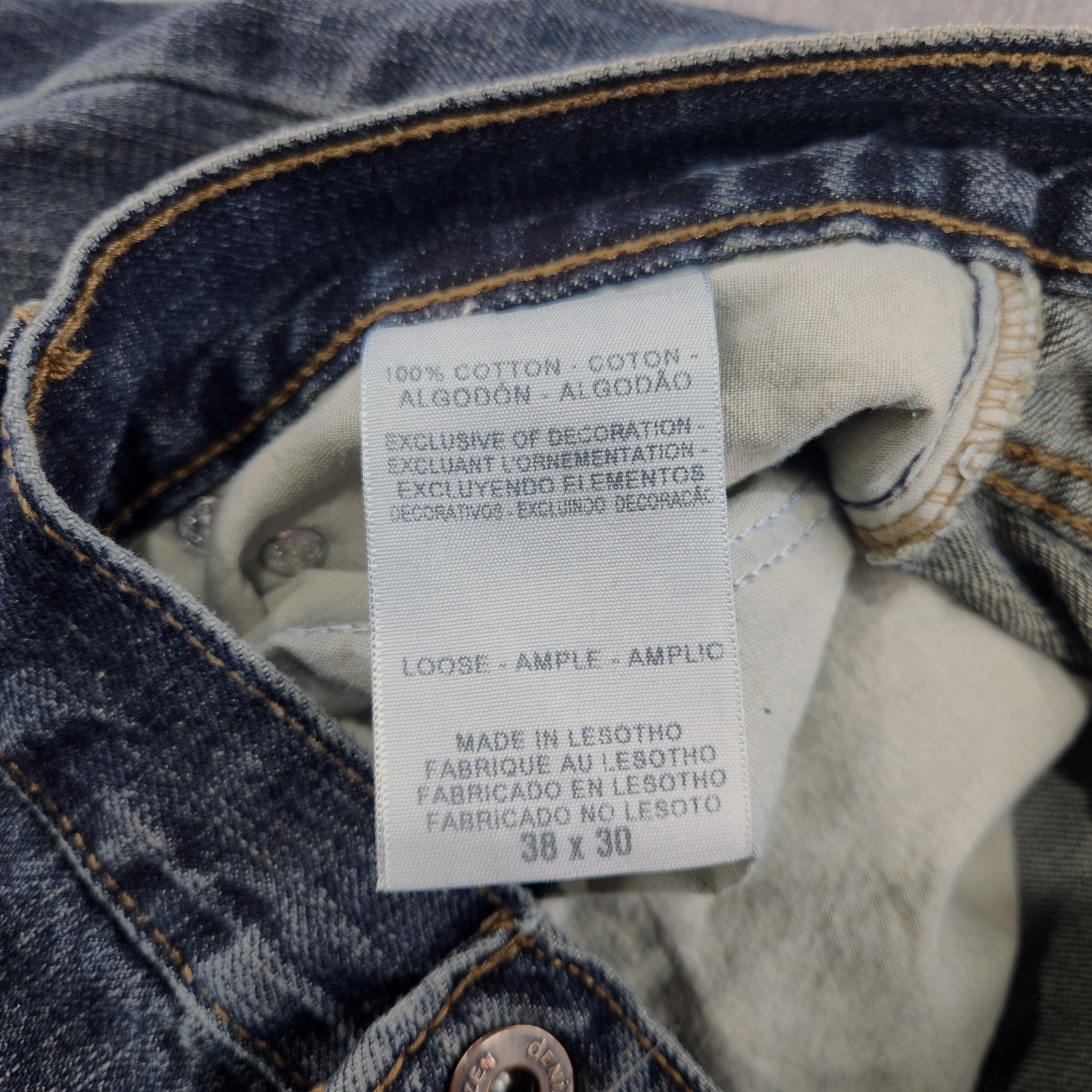 Vintage Denizen 299 Levis Men's Jeans Size 38x30 Loose Fit See Picture Belt Loop thumbnail 8