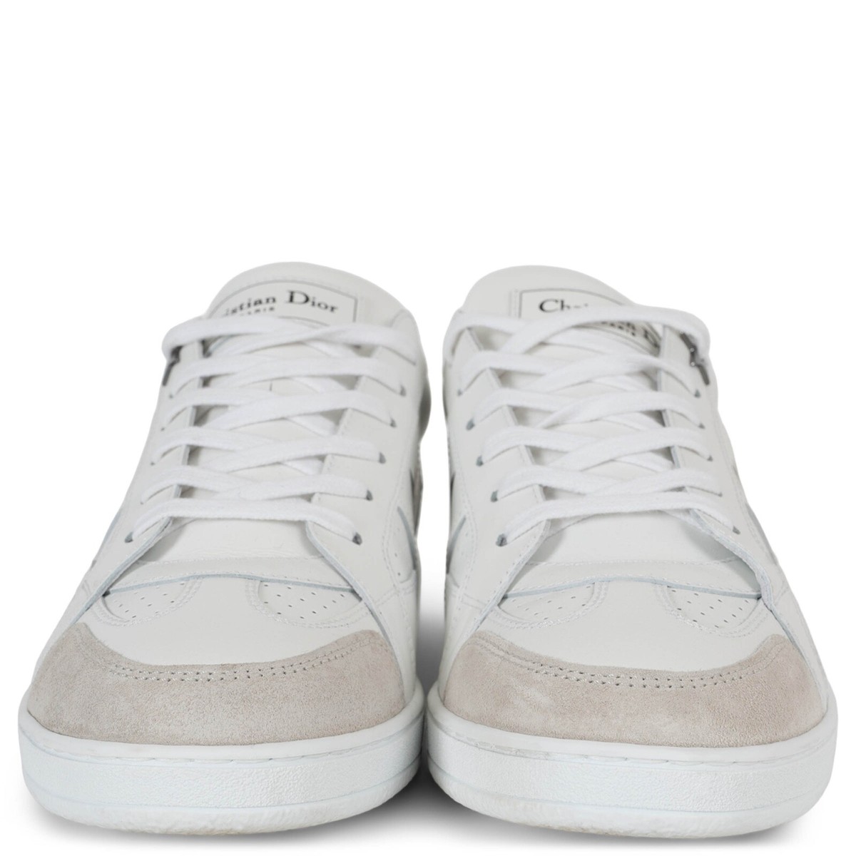 71732 auth CHRISTIAN DIOR white leather & suede STAR LOW TOP