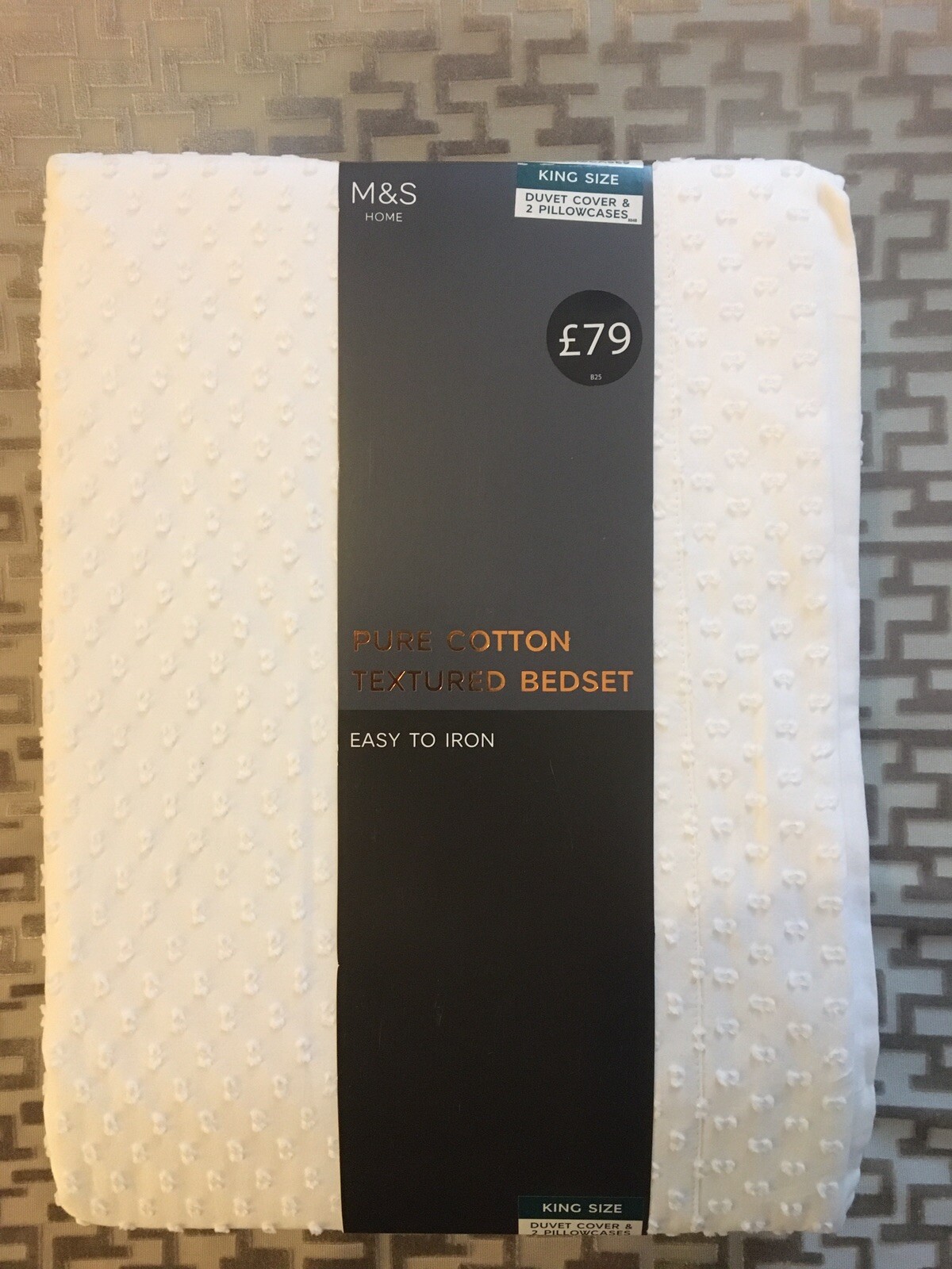 M&S COTTON BEDDING BEDSET DUVET COVER 2 PILLOWCASES KING SIZE eBay