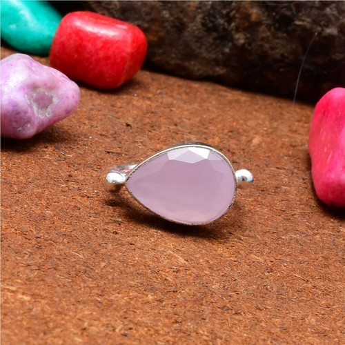 Collier Onyx Rose Argent 925 - Fait Main - Longueur 18 Pouces - Réglable