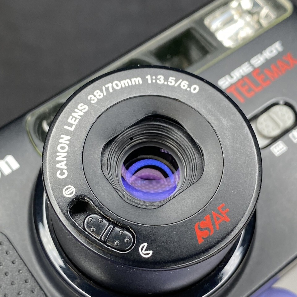 Canon Sure Shot Telemax 35mm Point & Shoot Film Camera w/Box & Manual