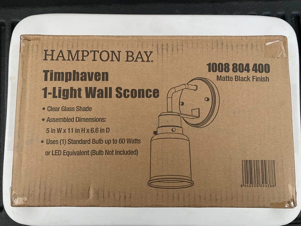Бра настенное Hampton Bay Timphaven 1 лампа матовое черное - Изображение 3 из 3