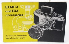 Original Exakta  Exa Accessories Close-Up Macro Photography Instruction Manual