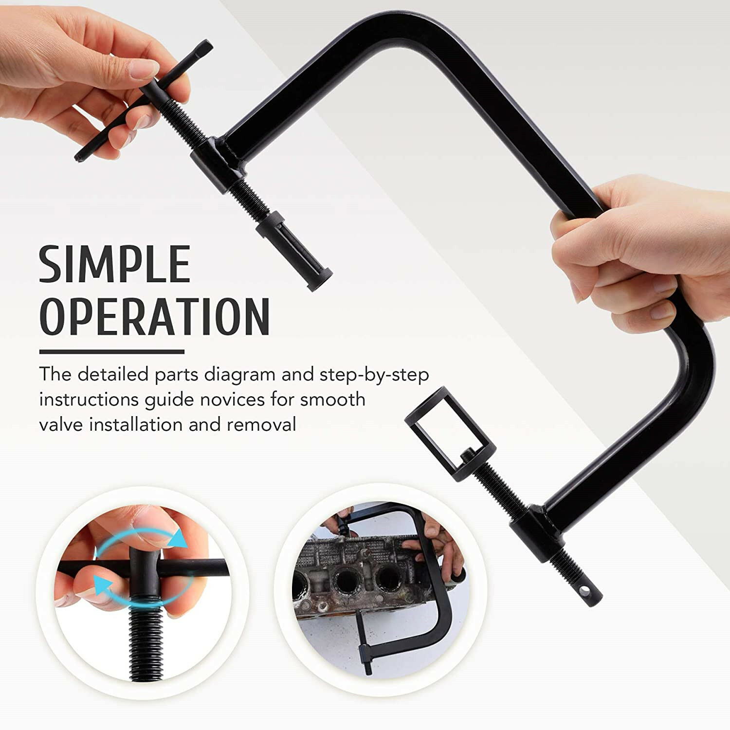 Valve Spring Removal Tool Kit Compressor C Clamp for Auto Motorcycle