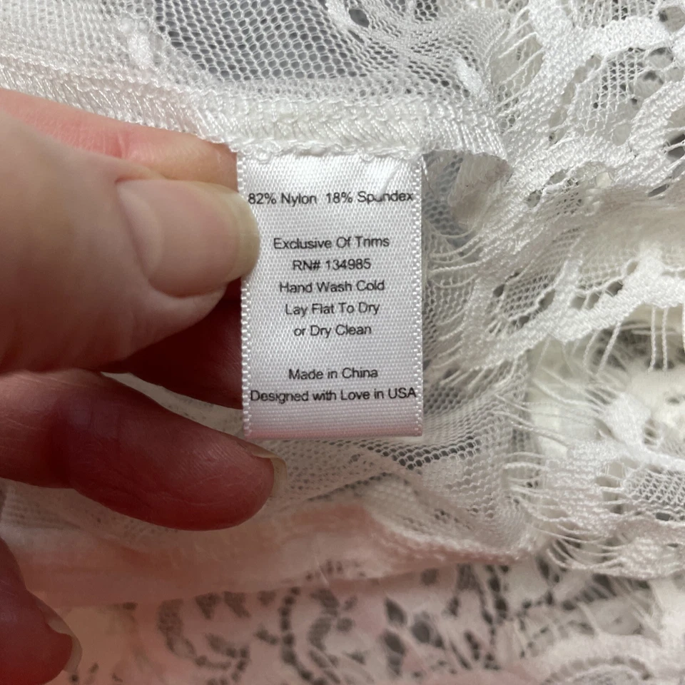 Roupão Feminino For Love and Lemons Skivvies S Branco Transparente Gravata Frontal Lounge Cover Up - Imagem 4 de 4