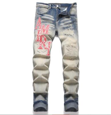 Mens Jeans Jeans With Badges Relaxed Flare Rigid Gusset Applique