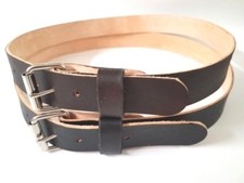 HEAVY DUTY REAL LEATHER 1.1/2"W WORK BELT MENS WOMENS W.S.S HEAVY ROLLER BUCKLE
