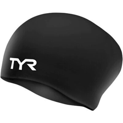 TYR Long Hair Silicone Swim Cap Swimming Caps Adult One Size Fits All GPS